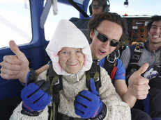 Soaring high: 102-yr-old great-grandmother becomes world's oldest skydiver