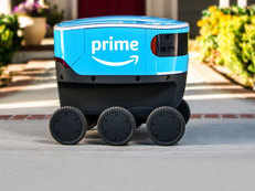 Amazon's cooler-sized robot 'Scout' is out delivering packages