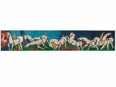 On display at Asia Society Museum: A 60-foot M.F. Husain painting named 'Lightning'