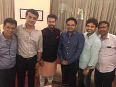 Dada gets into BCCI boss act: tweets picture with 'new team', thanks Anurag Thakur too