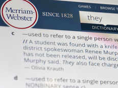 US dictionary Merriam-Webster names 'they' as word of the year