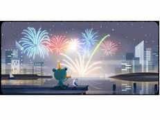 Google celebrates New Year's Eve with fireworks and a colourful doodle