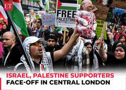 UK: Israel, Palestine supporters face-off in central London during protests