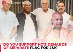 CM Yogi slams Congress 'Do you support NC’s demands of separate flag for J&K…'