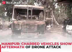 Manipur Violence: ‘Devastation everywhere’ Charred vehicles show aftermath of drone attack