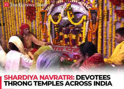 Shardiya Navratri: Devotees across India gather at temples for traditional aarti at the beginning of a nine-day festival