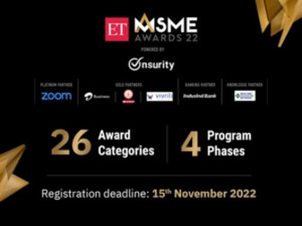ET MSME Awards: Last date for registrations extended to November 15; apply now