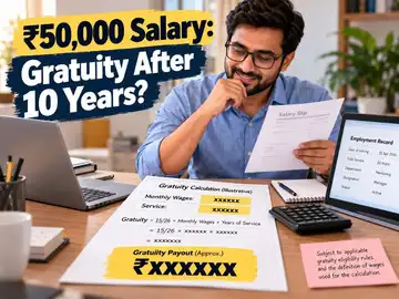 Gratuity calculator: How much will you get on ₹50,000 last drawn salary after 10 years?