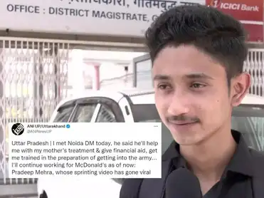 Support continues for 19-yr-old teen runner; Noida DM assures financial aid to Pradeep Mehra for Army prep, mother's treatment