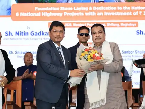 Major boost to Meghalaya's infrastructure as Nitin Gadkari lays foundation stones of 6 National Highway projects