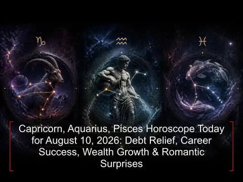 Capricorn, Aquarius, Pisces Horoscope Today for August 10, 2026: Debt Relief, Career Success, Wealth Growth & Romantic Surprises