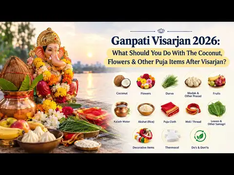 Ganpati Visarjan 2026: What Should You Do With The Coconut, Flowers & Other Puja Items After Visarjan?