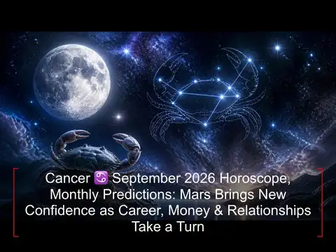 Cancer ♋ September 2026 Horoscope, Monthly Predictions: Mars Brings New Confidence as Career, Money & Relationships Take a Turn