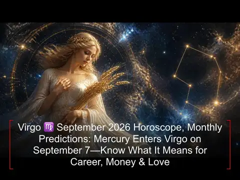 Virgo ♍ September 2026 Horoscope, Monthly Predictions: Mercury Enters Virgo on September 7&mdash;Know What It Means for Career, Money & Love
