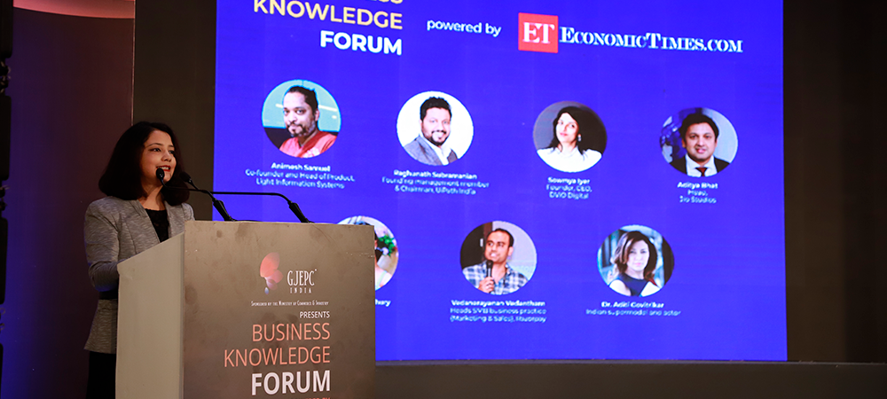 First Edition of Gems and Jewellery Export Promotion Council Business Knowlege Forum powered by EconomicTimes.com held at Bombay Exhibition Centre, Goregaon (Mumbai) on Feb 15, 2020.