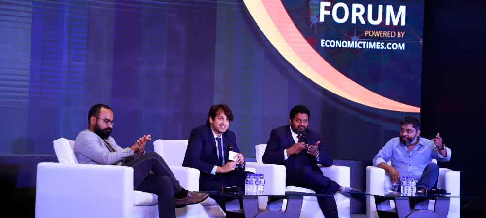 Panelists during a discussion on 'Next Era for businesses in India: Digital, New Tech & Social Media'