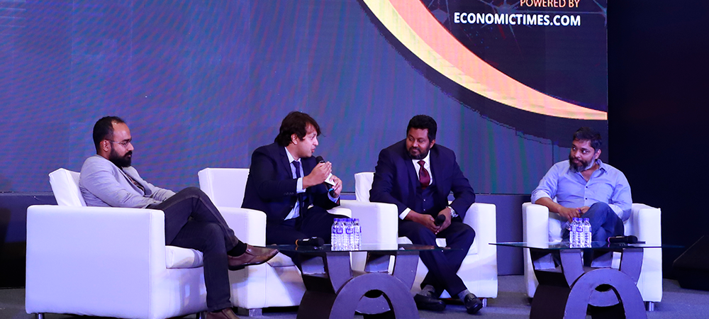 Panelists during a discussion on 'Next Era for businesses in India: Digital, New Tech & Social Media'.