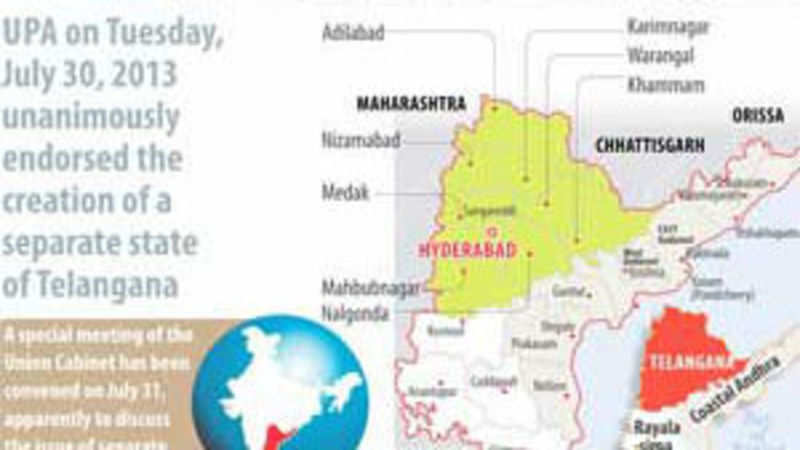 Upa Cwc Recommends Creation Of New Telangana State Hyderabad To Be - 