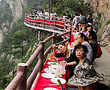 Fancy dinner with a view? Enjoy luxury buffet on the edge of a cliff in China