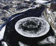 Giant rotating ice disk draws attention, visitors