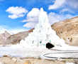 Unique 'ice-stupa cafe' attracts tourists in Leh's village