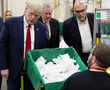 Donald Trump visits face-mask factory but does not wear one