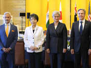 Blinken and envoys from Japan, Australia and India work to improve maritime safety in Asia-Pacific:Image
