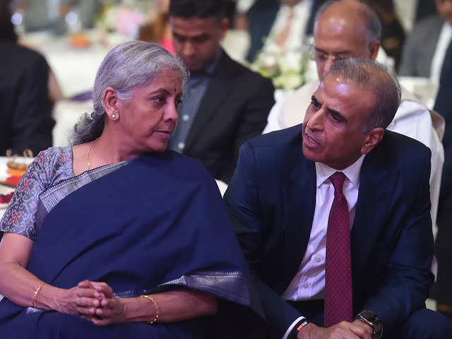 Finance Minister Nirmala Sitharaman in conversation with Sunil Mittal