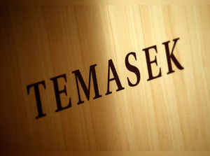 FILE PHOTO: FILE PHOTO: A Temasek logo is seen at the annual Temasek Review in Singapore