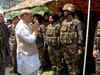 Rajnath Singh interacts with soldiers at Rajouri Army Base Camp after recent terror attack