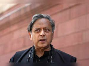 New Delhi: Congress MP Shashi Tharoor at Parliament House complex during Budget ...