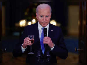 U.S. President Joe Biden hosts a dinner for the U.S. Combatant Commanders in the White House in Washington