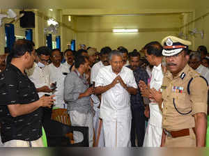 Malappuram: Kerala Chief Minister Pinarayi Vijayan arrives at a hospital to meet...
