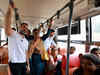 Rahul Gandhi rides a BMTC bus, visits CCD cafe in Bengaluru