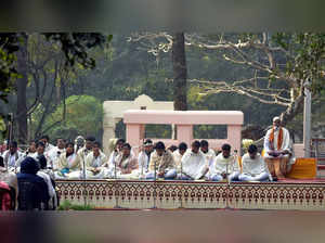 Santiniketan, Dec 23 (ANI): Teachers and students attend the recitation ceremony...