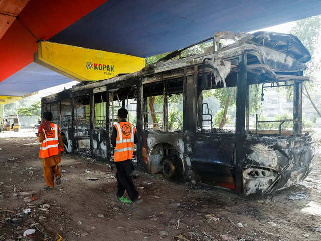 Burnt public bus