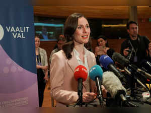 FILE PHOTO: Finland's PM and Social Democrats leader Sanna Marin speaks during a news conference in Helsinki