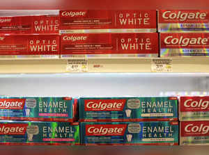 Colgate brand toothpastes are seen at the Safeway store in Wheaton Maryland.