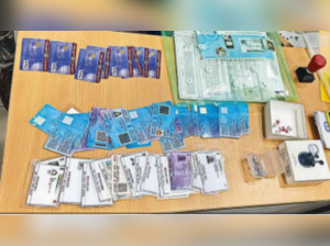 The team recovered several bank ATM cards, loan applications, SIM cards and PAN and Aadhaar cards