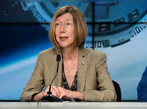 FILE PHOTO: NASA's Kathy Lueders attends a news conference at the Kennedy Space Center