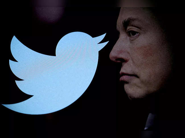Illustration shows Elon Musk photo and Twitter logo