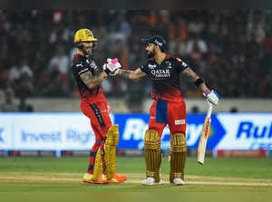 Hyderabad: Royal Challengers Bangalore batters Virat Kohli and Faf du Plessis du...