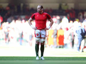 (FILES) In this file photo taken on March 19, 2022 Wales' lock Alun Wyn Jones warms up ahead of the Six Nations international rugby union match between Wales and Italy at the Principality Stadium in Cardiff, south Wales. Wales were hit by a dramatic double blow on May 19, 2023 as Alun Wyn Jones, the world's most-capped international, and fellow senior forward Justin Tipuric both announced their retirement from Test duty just four months before the side's Rugby World Cup opener against Fiji in Bordeaux. - RESTRICTED TO EDITORIAL USE. Use in books subject to Welsh Rugby Union (WRU) approval.