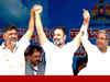 Watch: Karnataka Siddaramaiah, DK Shivakumar and Rahul Gandhi display strength at the oath-taking ceremony