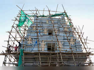 **EDS: TO GO WITH STORY** Jammu: The construction work of 'Shri Tirupati Balaji'...