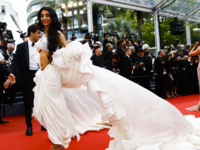cannes 2023 red carpet: At Cannes red carpet 2023, influencer Dolly Singh's  'traditional' debut; celebrity stylist Edward Lalrempui hopes Anushka  Sharma will bring simplicity back - The Economic Times