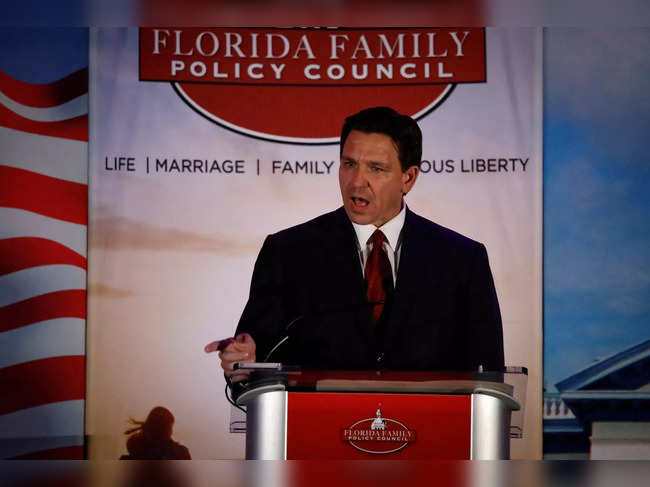 FILE PHOTO: Florida Governor Ron DeSantis attends the Florida Family Policy Council Annual Dinner Gala, in Orlando