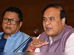 Guwahati: Assam Chief Minister Himanta Biswa Sarma addresses a press conference ...