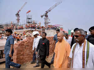Ayodhya: Uttar Pradesh Chief Minister Yogi Adityanath visits the Ram Janmabhoomi...
