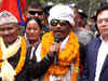 Kathmandu: Hari Budha Magar, who climbed Mt Everest with prosthetic legs, receives a warm welcome